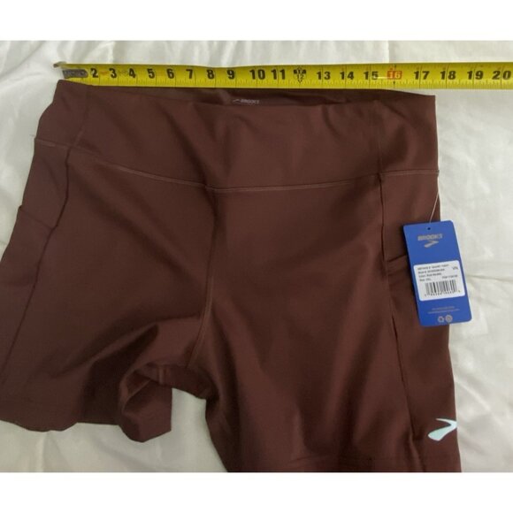 Brooks Women Size XXL Method 5” Short Tights Run Raisin Wicking 4 Way Stretch - Picture 5 of 9